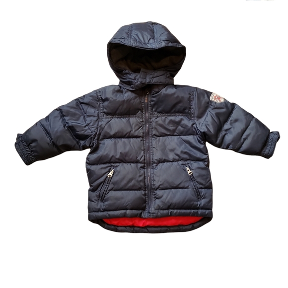 GAP Other - Size 3T Baby GAP Puffer Lined Winter Coat Navy Blue Removable Hood Snow Ski